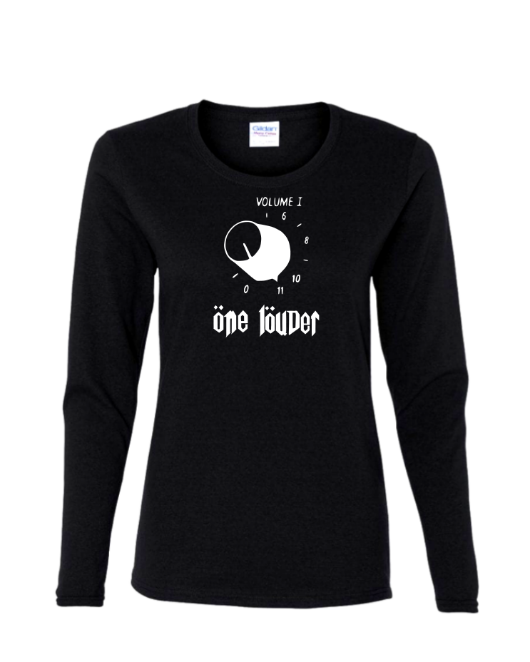 One Louder - Ladies Long Sleeve, Colour: Black