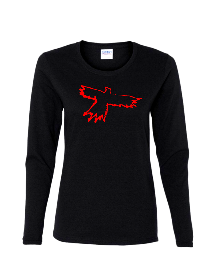 The Crow  - Ladies Long Sleeve, Colour: Black
