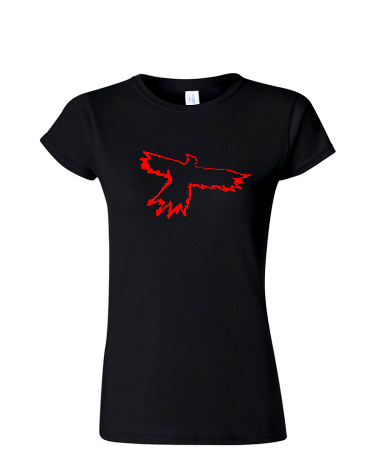 The Crow - Ladies Tee/V Neck, Style: Ladies Fitted Softstyle T-Shirt (Black)