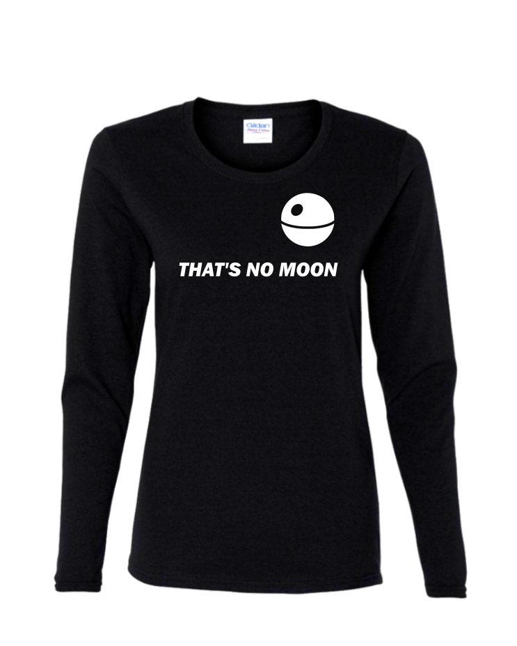 That&#39;s No Moon - Ladies Long Sleeve, Colour: Black
