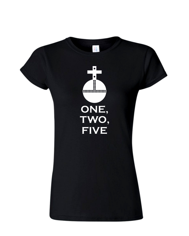 Holy Hand Grenade - Ladies Tee/V Neck, Style: Ladies Fitted Softstyle T-Shirt (Black)