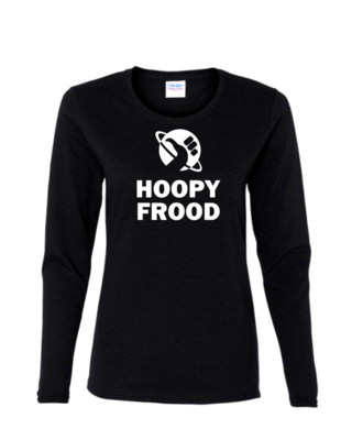 Hoopy Frood - Ladies Long Sleeve, Colour: Black