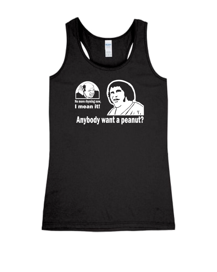 Anybody Want a Peanut - Ladies Tank Top, Colour: Black
