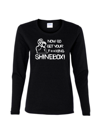 Get Your Shinebox - Ladies Long Sleeve, Colour: Black