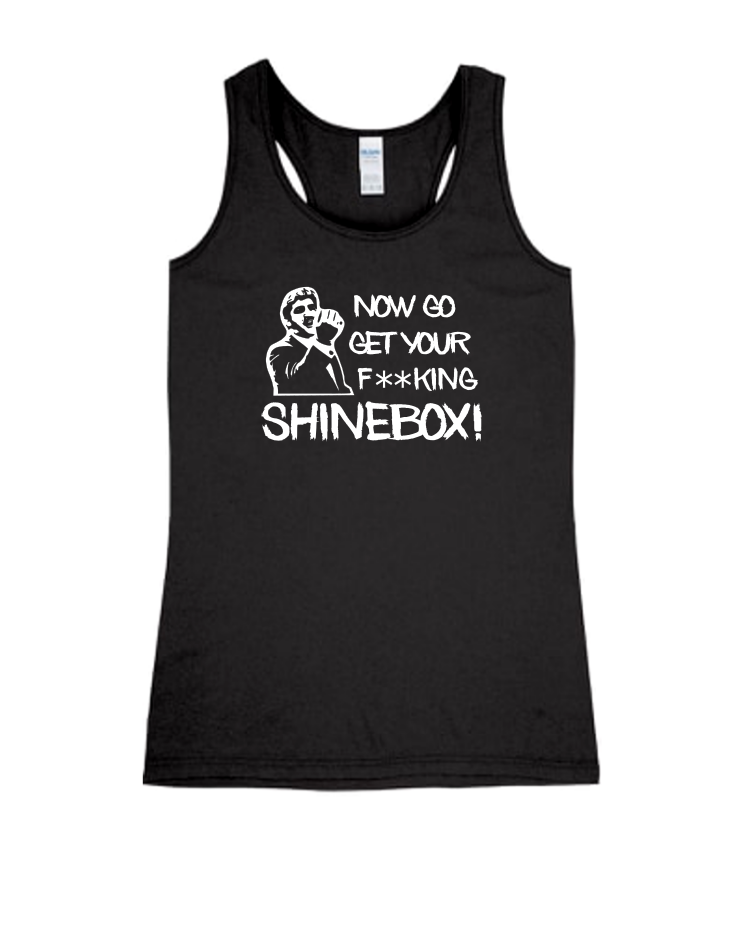 Get Your Shinebox - Ladies Tank Top, Colour: Black