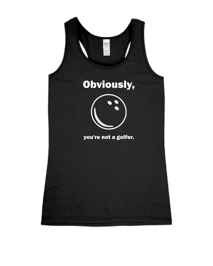Not a Golfer - Ladies Tank Top, Colour: Black