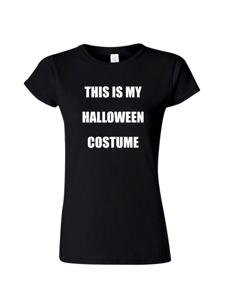 Halloween Costume - Ladies Tee/V Neck, Style: Ladies Fitted Softstyle T-Shirt (Black)