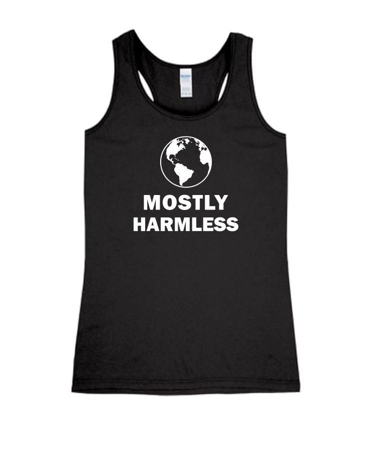 Mostly Harmless - Ladies Tank Top, Colour: Black