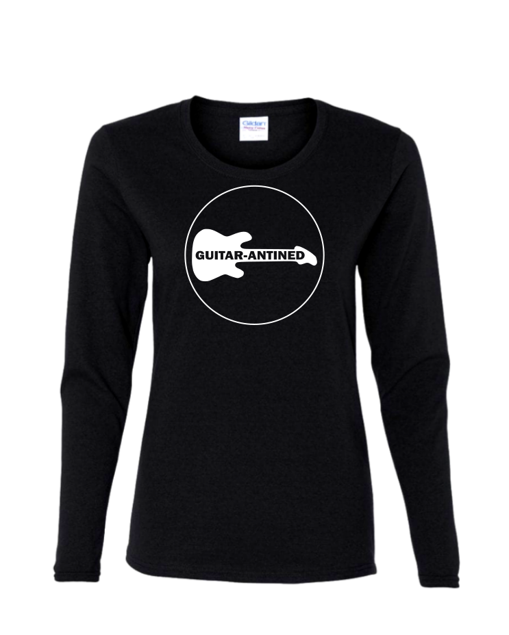 Guitar-antined - Ladies Long Sleeve, Colour: Black