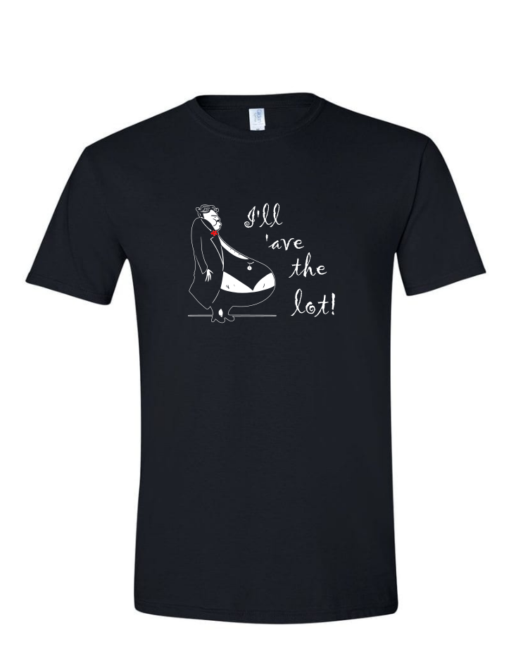 Mr. Creosote - (Mens/Ladies Shirt), Style: Mens Softstyle T-Shirt, Colour: Black