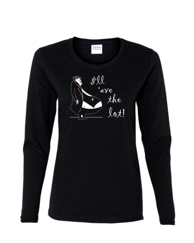 Mr. Creosote - Ladies Long Sleeve, Colour: Black
