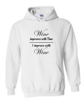 I Improve With Wine - Unisex Hoodie