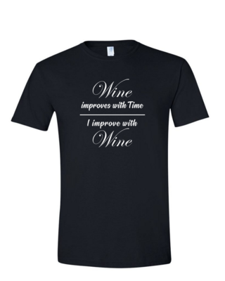 I Improve With Wine - Unisex Softstyle T-Shirt