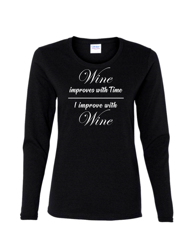 I Improve With Wine - Ladies Long Sleeve