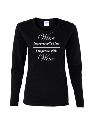 I Improve With Wine - Ladies Long Sleeve