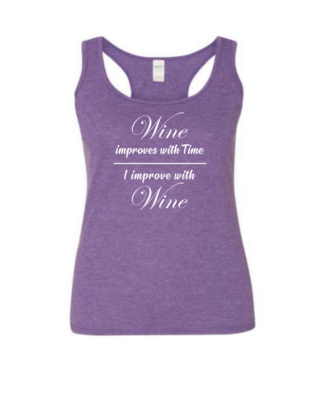 I Improve With Wine - Ladies Tank Top