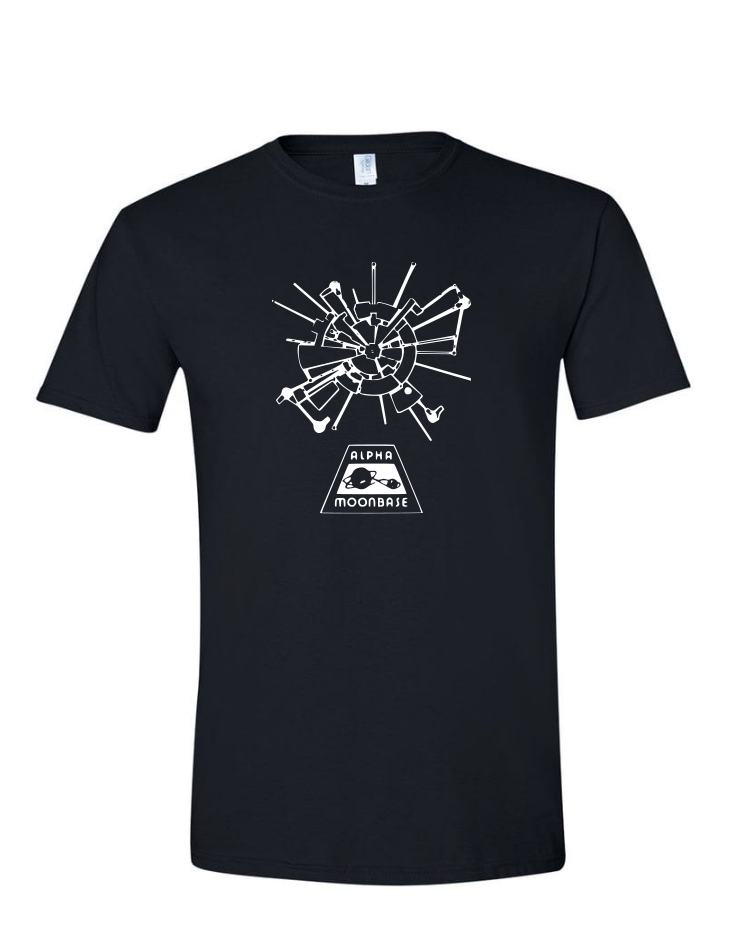 Moonbase Alpha - (Mens/Ladies Shirt), Style: Mens Softstyle T-Shirt, Colour: Black