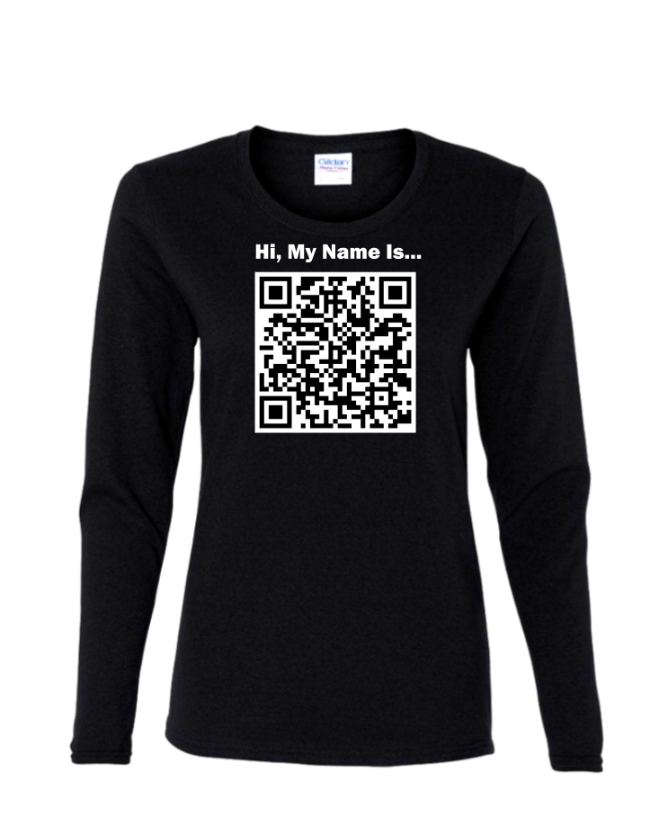 Custom QR Code - Ladies Long Sleeve, Colour: Black