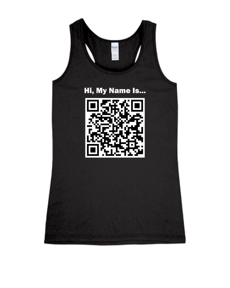 Custom QR Code - Ladies Tank Top, Colour: Black