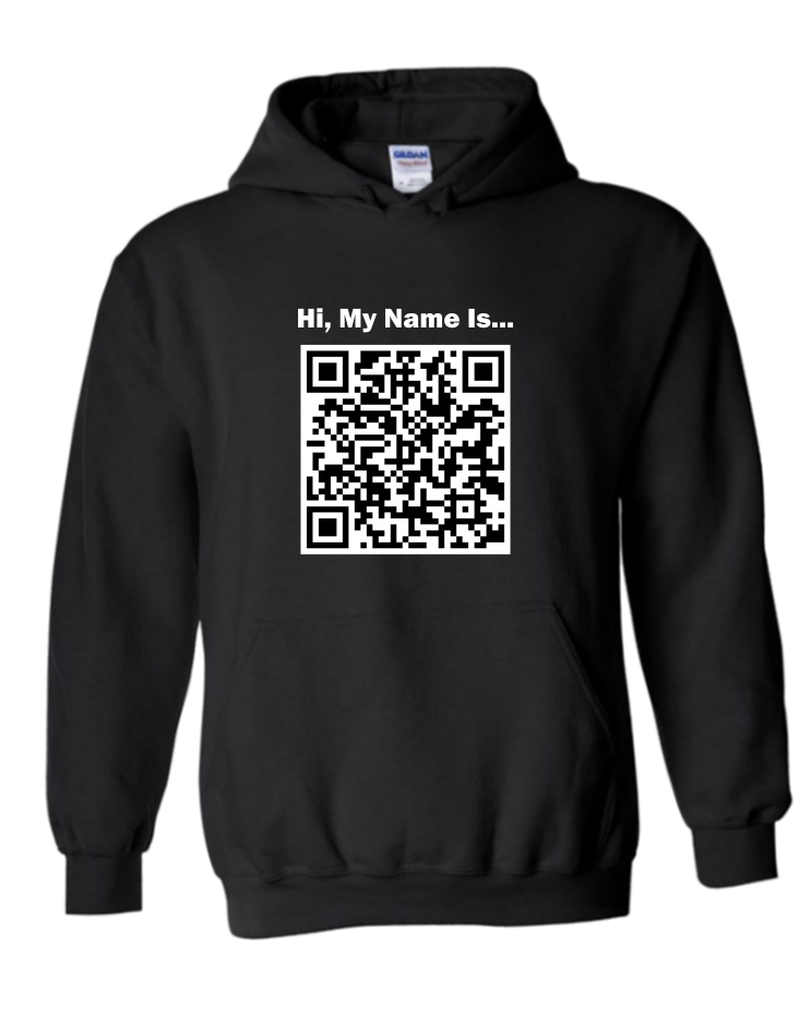 Custom QR Code - Unisex Hoodie, Colour: Black