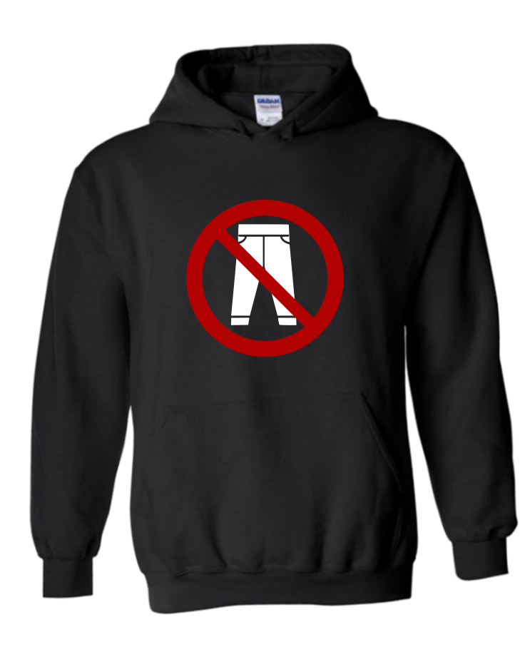 No Pants - Unisex Hoodie, Colour: Black