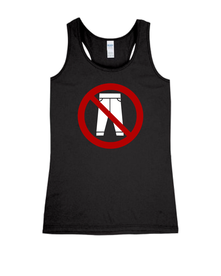 No Pants - Ladies Tank Top, Colour: Black