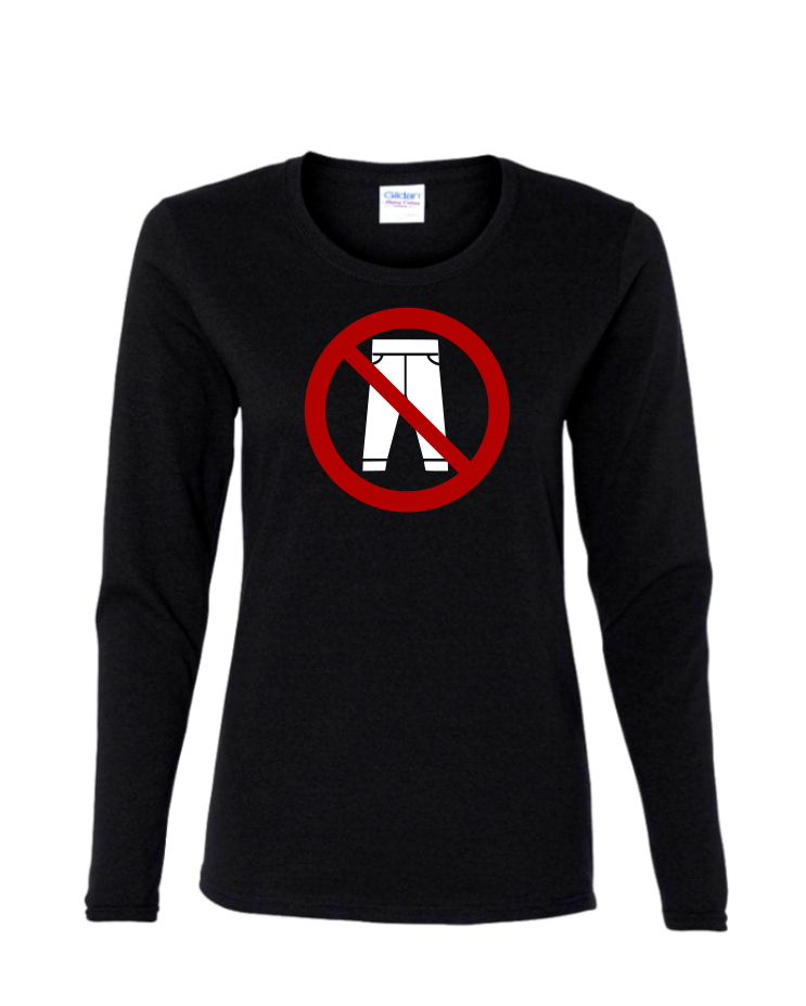 No Pants - Ladies Long Sleeve, Colour: Black
