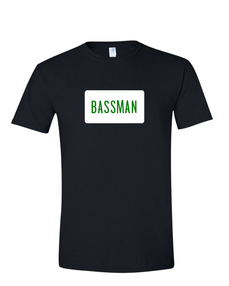 Bassman - Mens Softstyle T-Shirt, Colour: Black