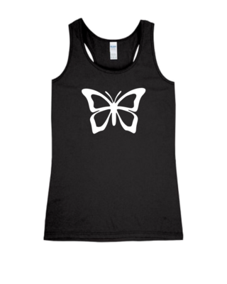 Butterfly (Ladies/Unisex Shirt), Colour: Black, Style: Ladies Tank Top