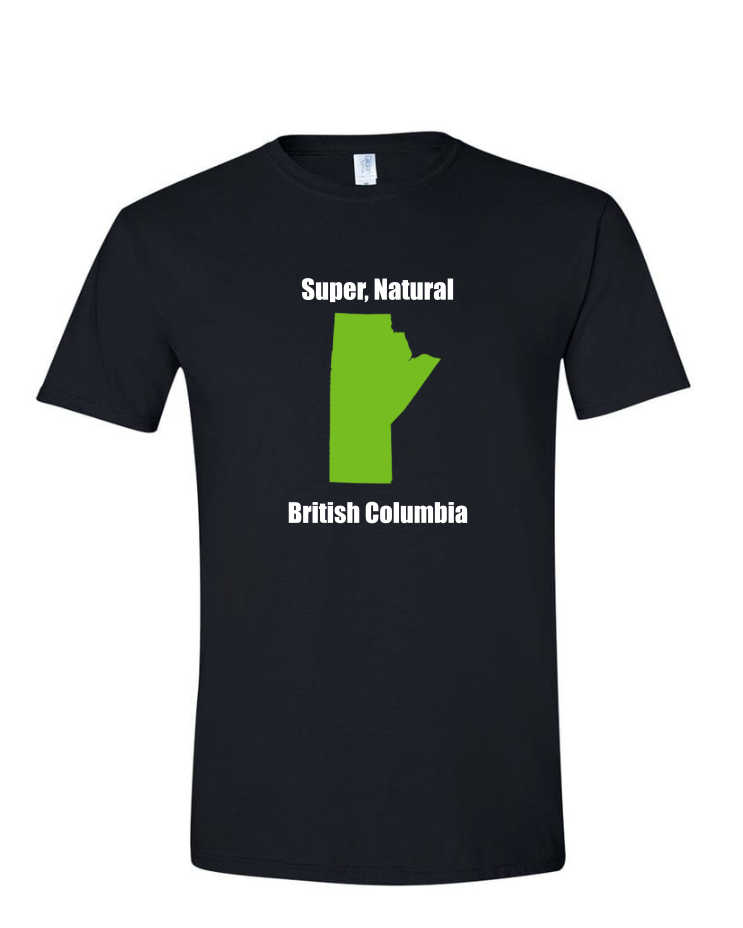 British Columbia - Mens Softstyle T-Shirt, Colour: Black