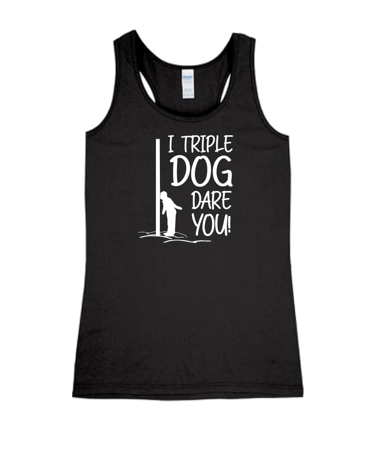 Triple Dog Dare - Ladies Tank Top, Colour: Black