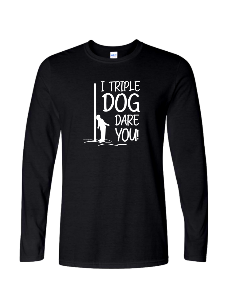 Triple Dog Dare - Mens Long Sleeve, Colour: Black