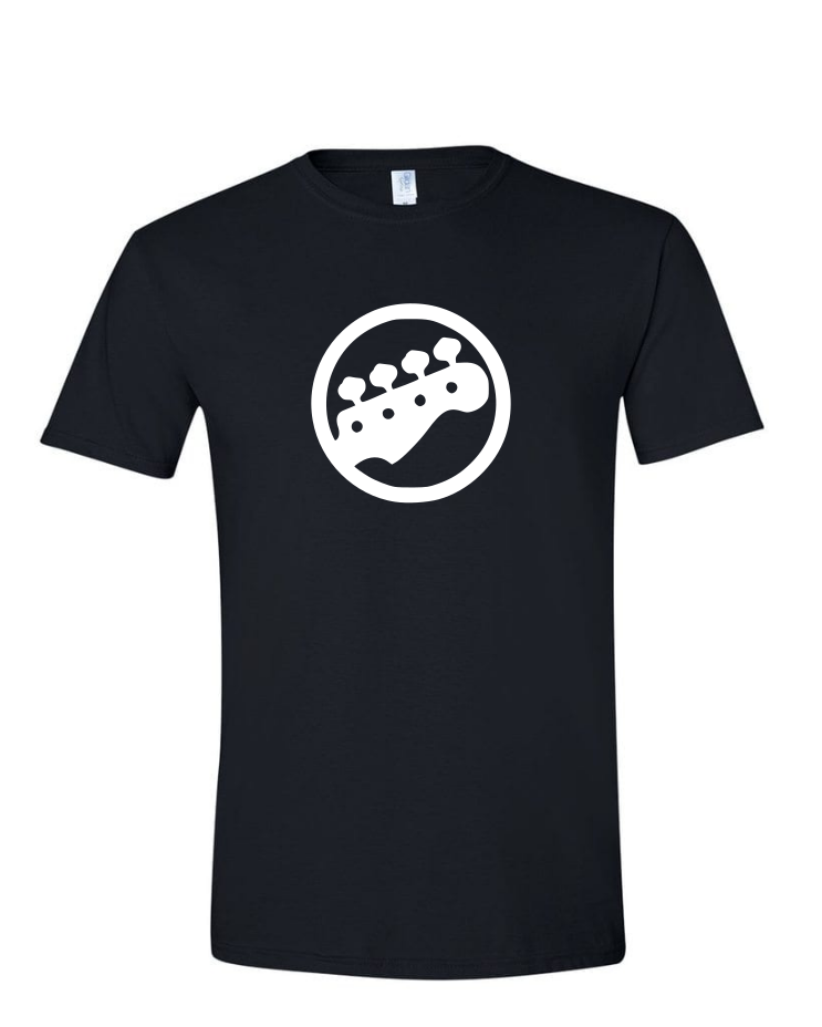 Bass Guitar - Mens Softstyle T-Shirt, Colour: Black