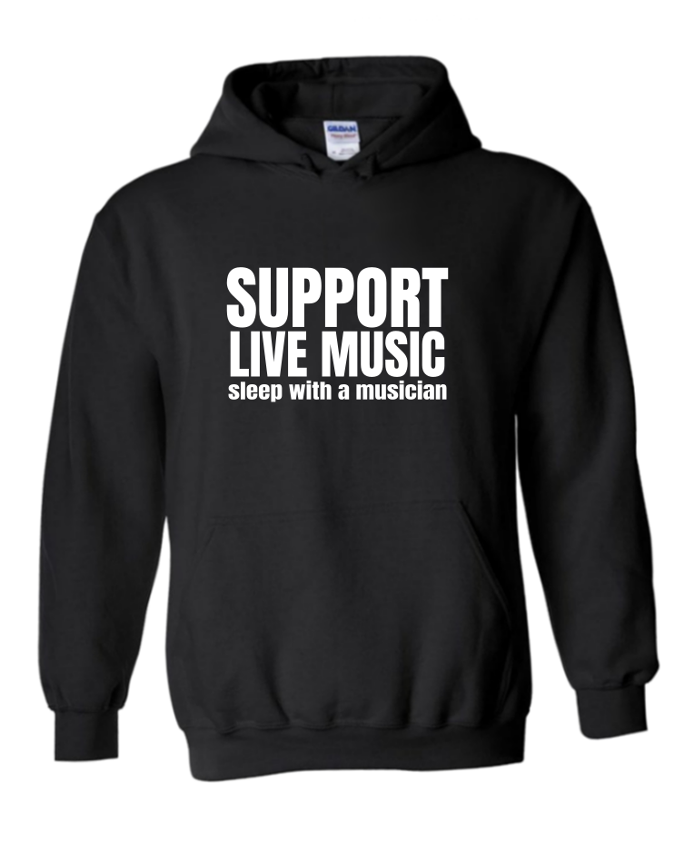 Support Live Music - Unisex Hoodie, Colour: Black