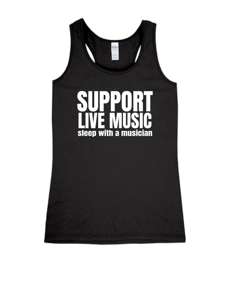 Support Live Music - Ladies Tank Top, Colour: Black