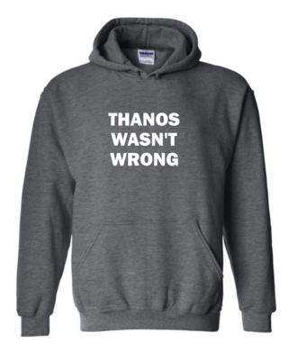 Thanos Wasn't Wrong - Unisex Hoodie