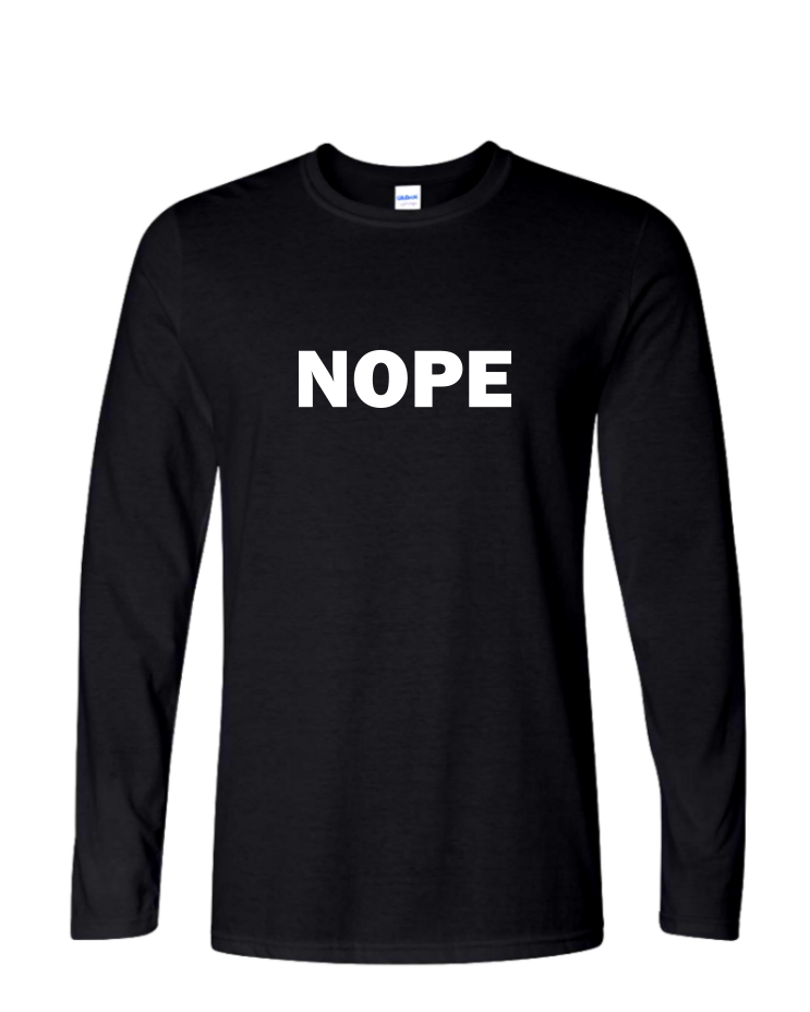Nope - Mens Long Sleeve, Colour: Black