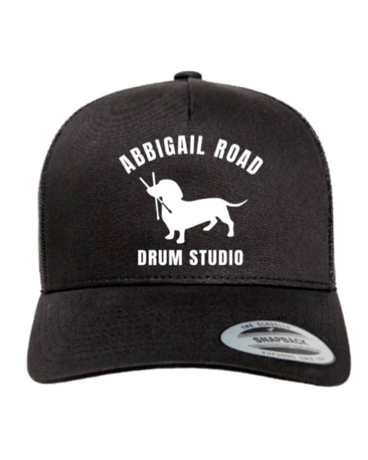 Abbigail Road Hat, Style: High Profile Flat Brim Snapback (Black)