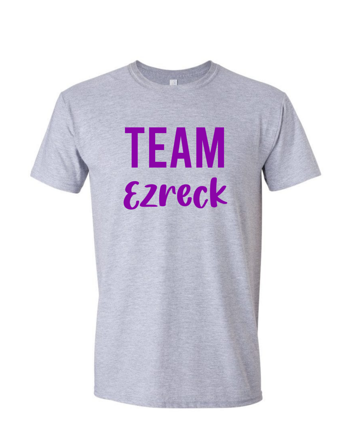 Team Ezreck Fundraiser T-Shirts, Style: Unisex/Men&#39;s Softstyle T-Shirt, Shirt Colour: Sport Grey