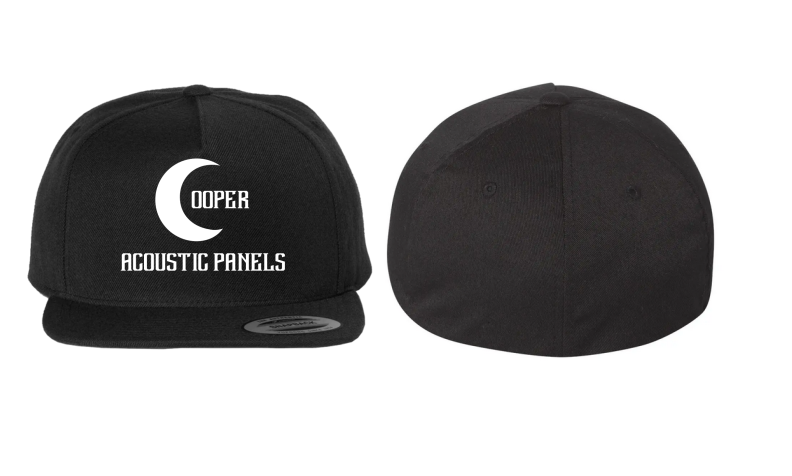 Cooper Acoustic Panels Hat, Hat Colour: Black, Brim Style: Flat Brim, Back Style: Flexfit