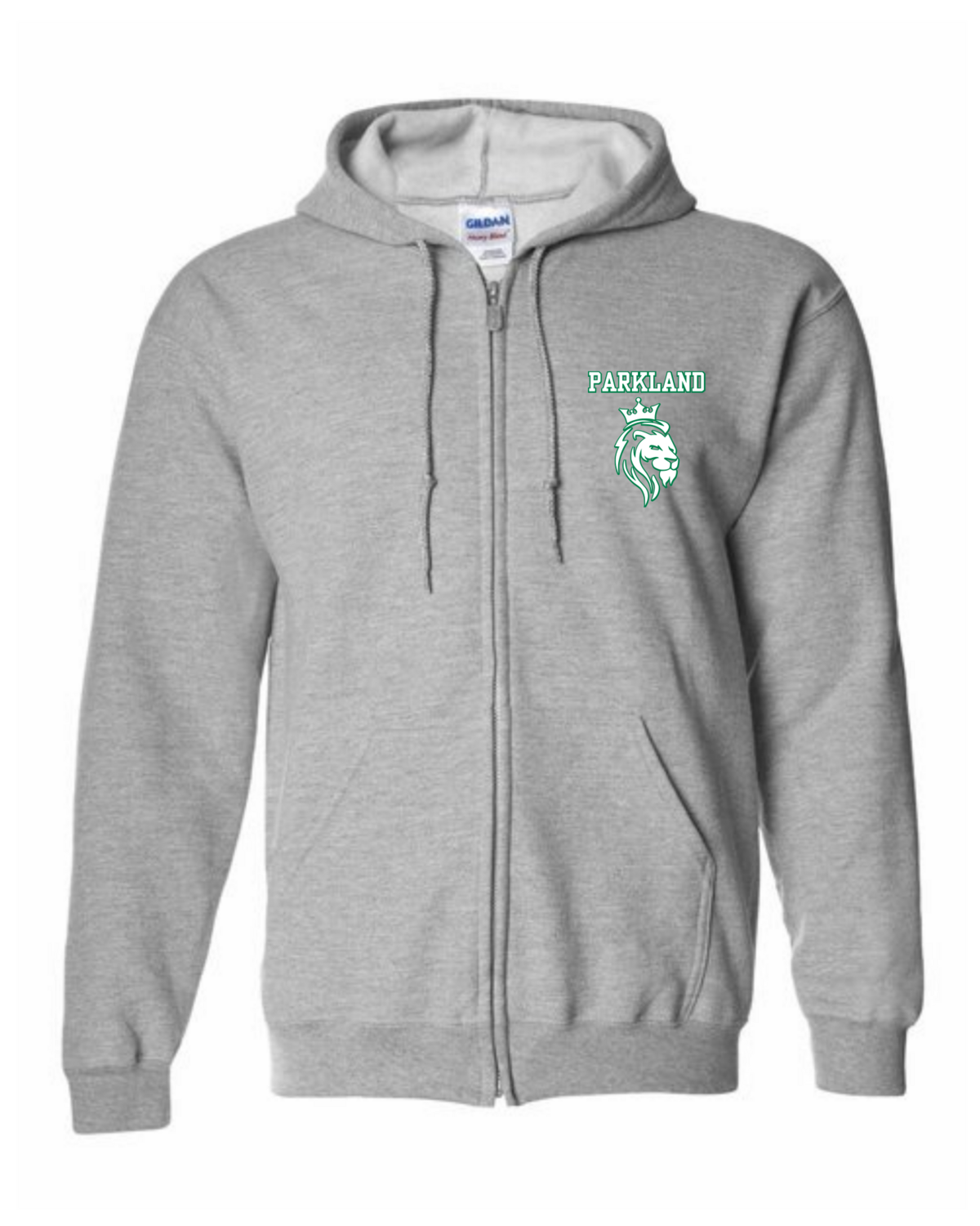 Parkland Basketball - Adult/Youth Unisex Zip Hoodie, Logo Choice: Parkland BOYS Basketball Logo, Colour: Sport Grey, Logo Colour: Multi-Colour (add $3)