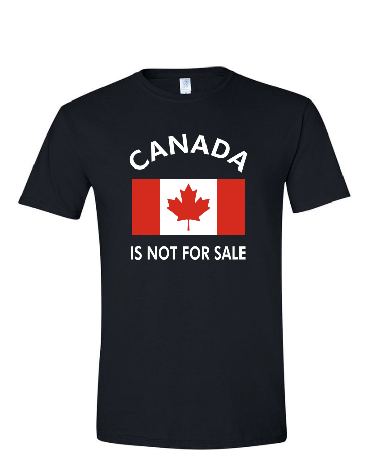 Canada is Not For Sale - Mens Softstyle T-Shirt, Colour: Black