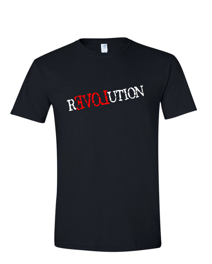 Revolution - Mens Softstyle T-Shirt, Colour: Black