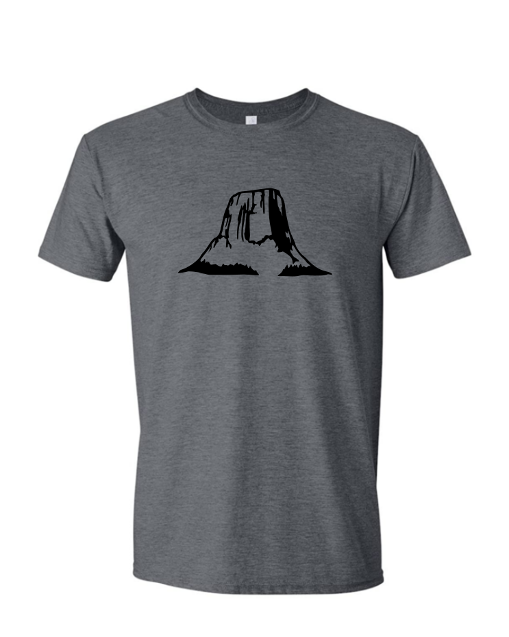 Devil&#39;s Tower - Mens Softstyle T-Shirt, Colour: Dark Heather Grey
