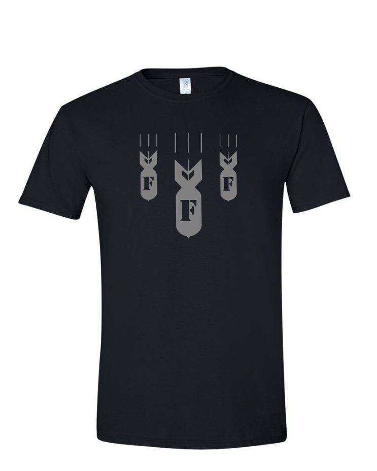 F Bombs - Mens Softstyle T-Shirt, Colour: Black