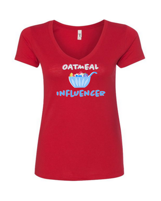 Oatmeal Influencer - Ladies V-Neck T-Shirt