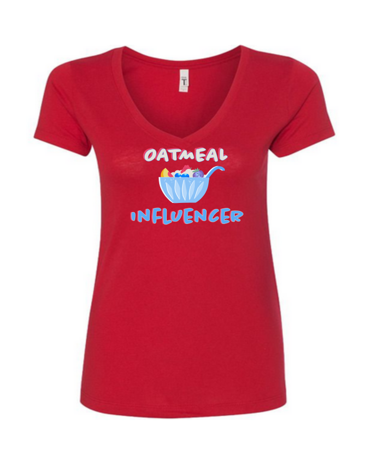 Oatmeal Influencer - Ladies V-Neck T-Shirt
