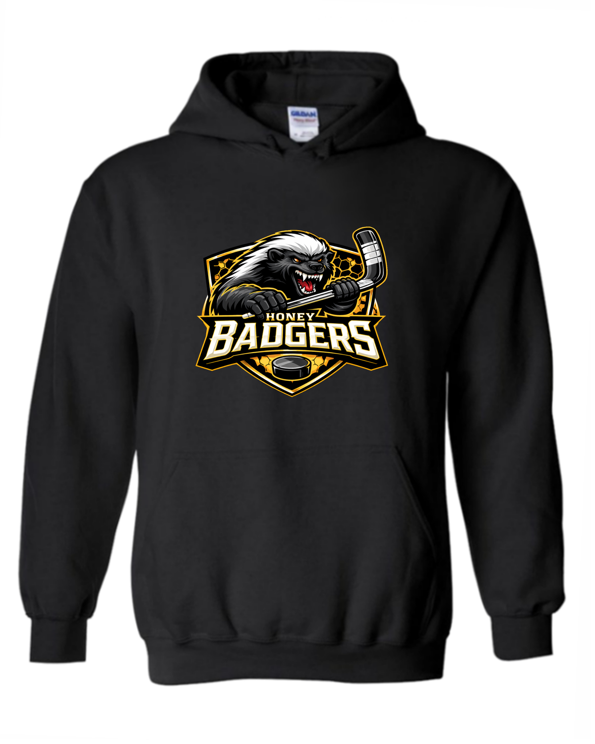 Honey Badgers Hockey Hoodie, Colour: Black
