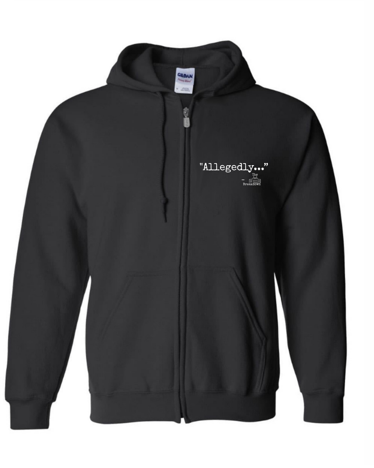 The Breakdown "Allegedly" Zip-Up Hoodie, Colour: Black
