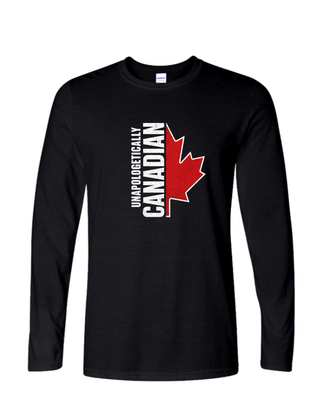 Unapologetically Canadian Flag Long Sleeved T-Shirt
